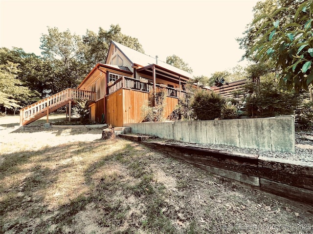 116500 S 4249th Rd, Eufaula, OK 74432 - view of side of property with a deck and stairs