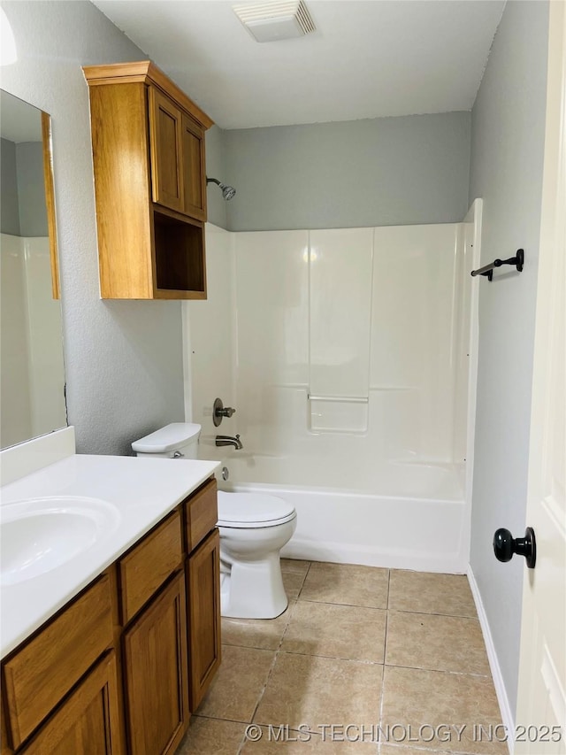 9700 E 110th St N, Owasso, OK 74055 - full bathroom with vanity, washtub / shower combination, and tile patterned floors