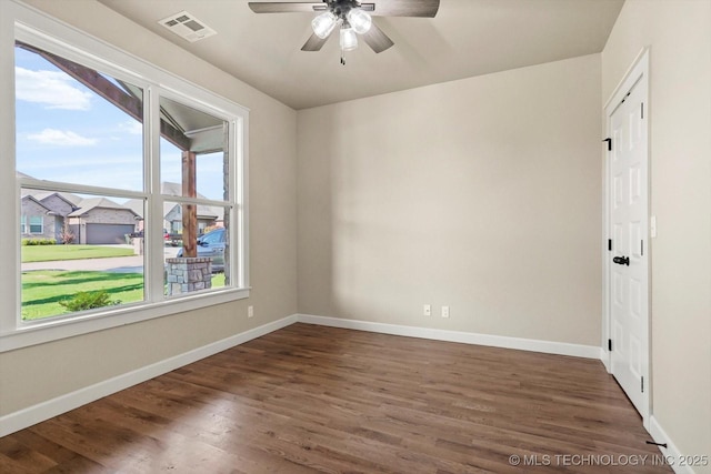 4231 W 4th St, Skiatook, OK 74070 - unfurnished room featuring wood finished floors and ceiling fan