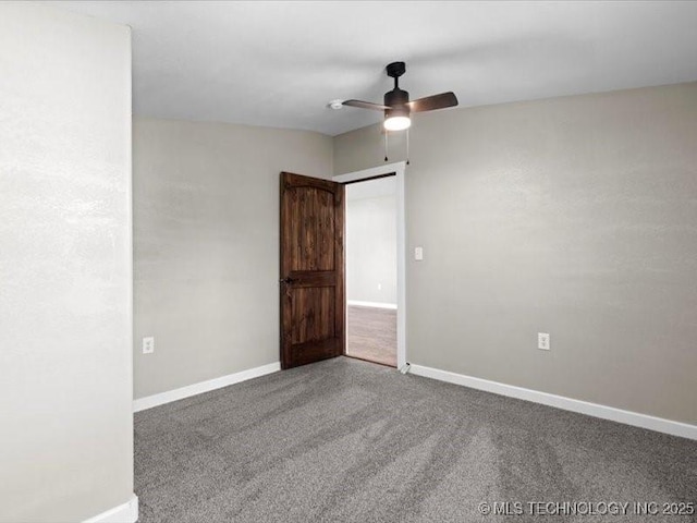 322 W Seneca St, Nowata, OK 74048 - carpeted spare room featuring a ceiling fan and baseboards