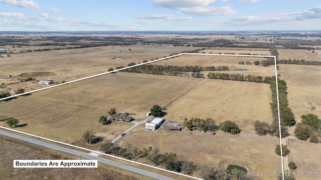 bird's eye view featuring a rural view