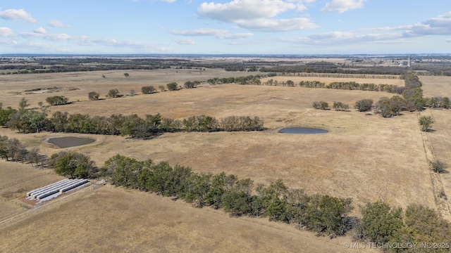 aerial view featuring a rural view