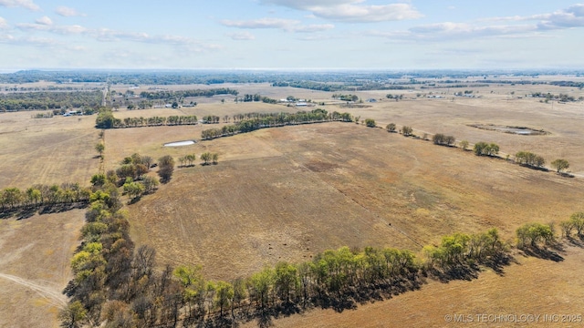 aerial view featuring a rural view