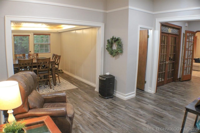 9996 N Millennium, Sulphur, OK 73086 - living area featuring wood finished floors, french doors, and baseboards