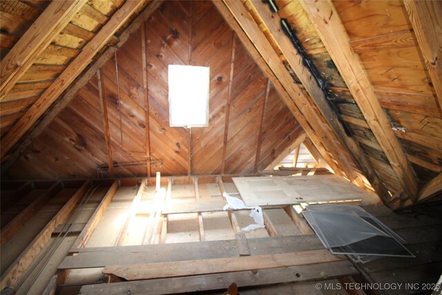 view of unfinished attic