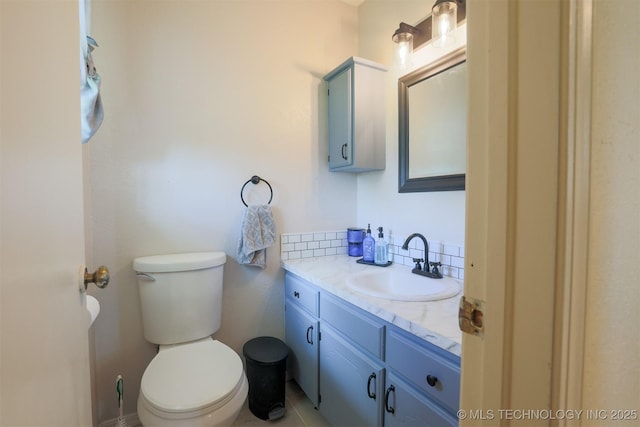 1414 N Eagle Rd, Yale, OK 74085 - half bathroom featuring toilet and vanity