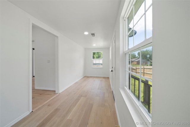 1910 E Marshall Pl, Tulsa, OK 74110 - corridor with light wood-style floors, baseboards, and recessed lighting