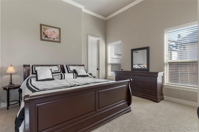 5905 W Charleston St, Broken Arrow, OK 74011 - bedroom featuring light carpet, baseboards, and ornamental molding