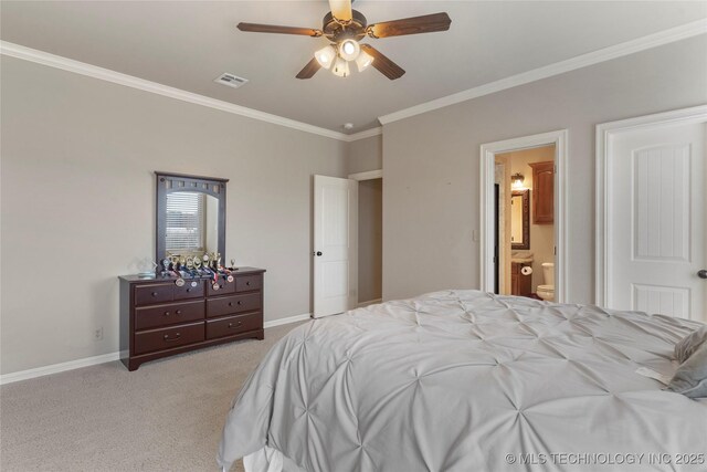 5905 W Charleston St, Broken Arrow, OK 74011 - bedroom featuring visible vents, carpet flooring, baseboards, and ornamental molding