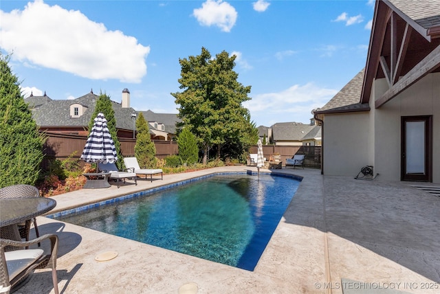 4416 S Orange Ave, Broken Arrow, OK 74011 - view of pool featuring a fenced in pool, a patio, and a fenced backyard