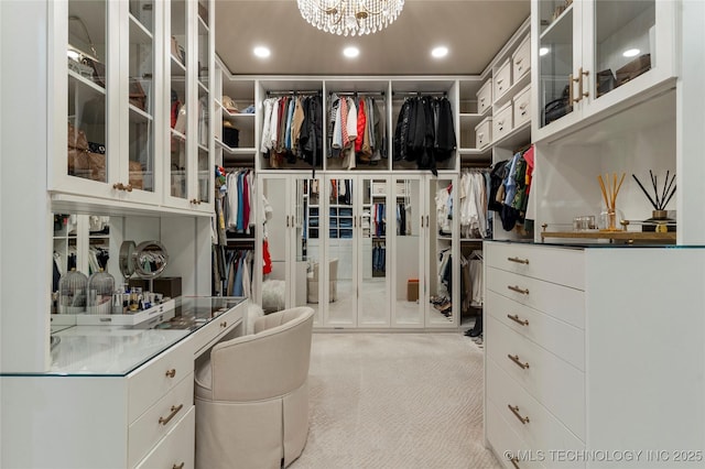 4416 S Orange Ave, Broken Arrow, OK 74011 - spacious closet featuring light carpet and an inviting chandelier