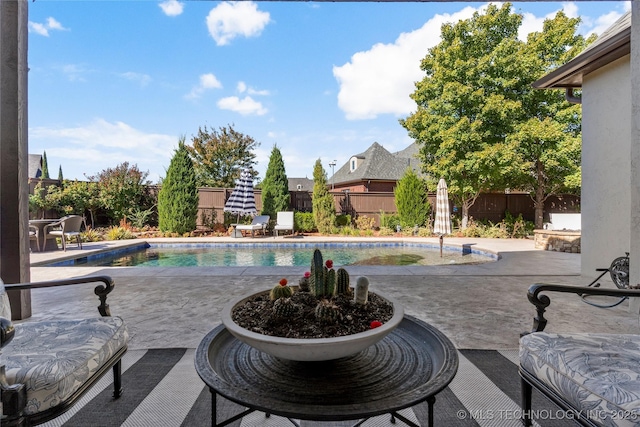 4416 S Orange Ave, Broken Arrow, OK 74011 - view of pool featuring a patio area, a fenced backyard, and a fenced in pool