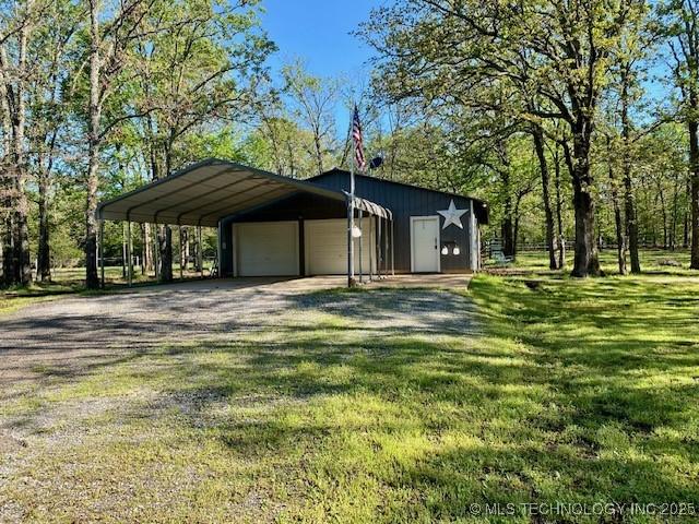 garage with driveway