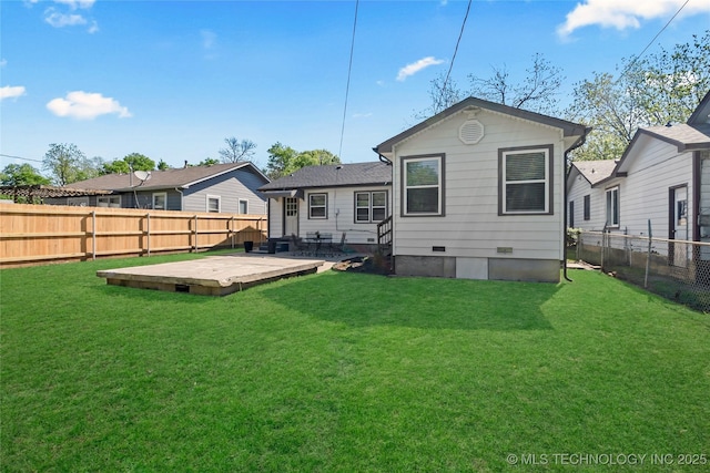 3644 S Louisville Ave, Tulsa, OK 74135 - back of property featuring crawl space and a wooden deck