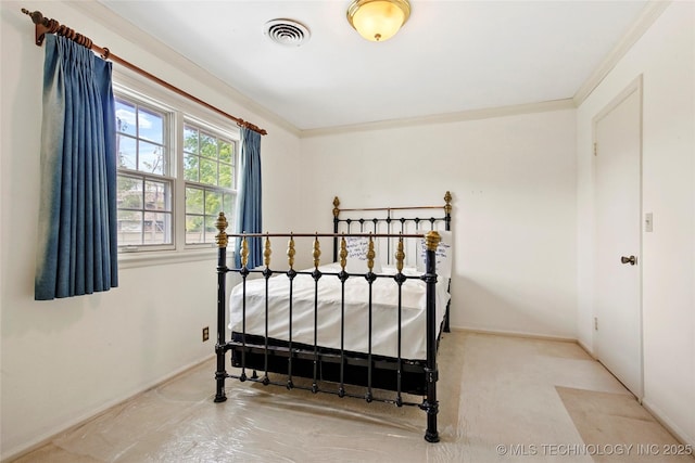 6020 S Marion Pl, Tulsa, OK 74135 - bedroom with baseboards, visible vents, and crown molding