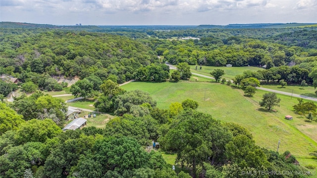 aerial view with a rural view and a forest view