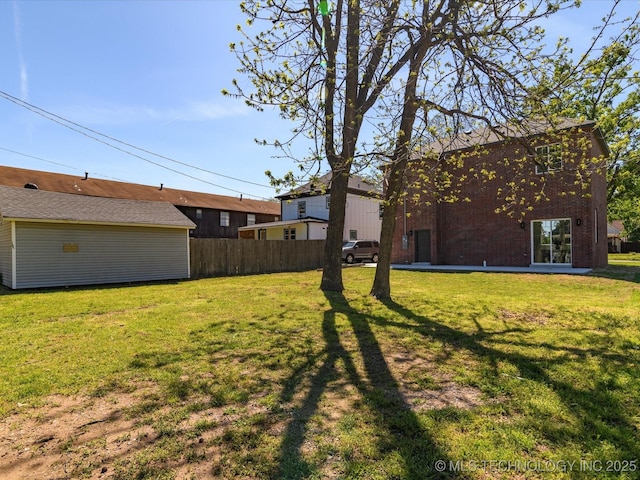 view of yard with fence
