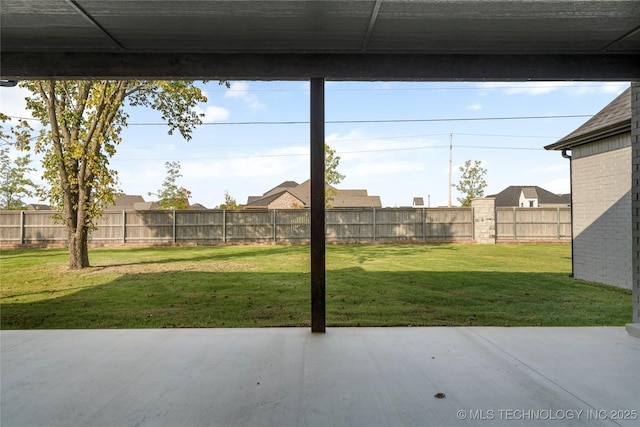 view of patio featuring a fenced backyard