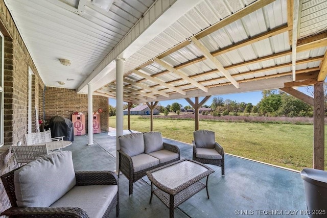 35041 Cohea Ln, Ketchum, OK 74331 - view of patio / terrace featuring an outdoor hangout area and a grill