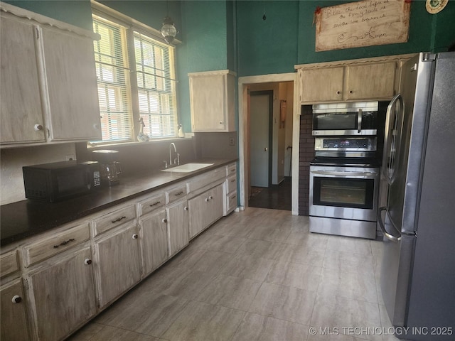 kitchen featuring appliances with stainless steel finishes and a sink