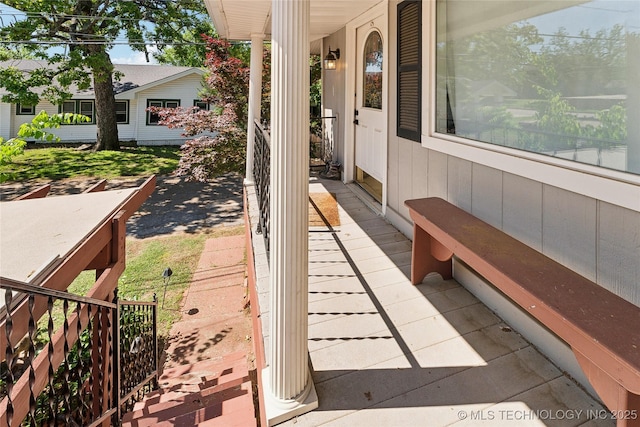 view of patio / terrace with a porch