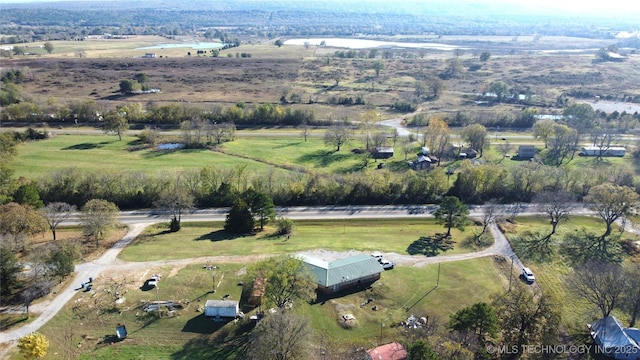 aerial view featuring a rural view