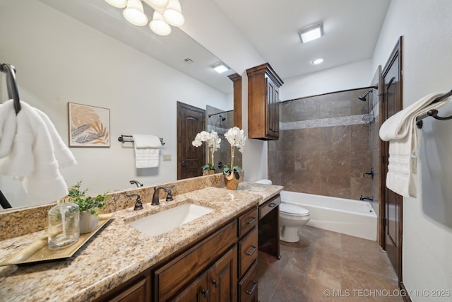10626 S Joplin Ave, Tulsa, OK 74137 - full bathroom featuring vanity, toilet, and shower / bathtub combination