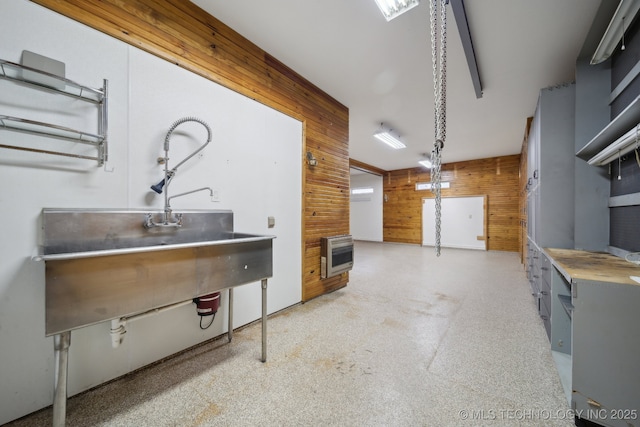 10626 S Joplin Ave, Tulsa, OK 74137 - kitchen with wooden walls and heating unit