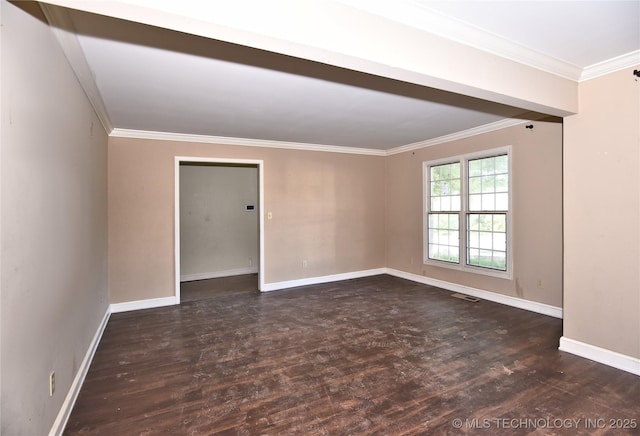 6903 E 63rd St, Tulsa, OK 74133 - spare room with wood finished floors, ornamental molding, and baseboards