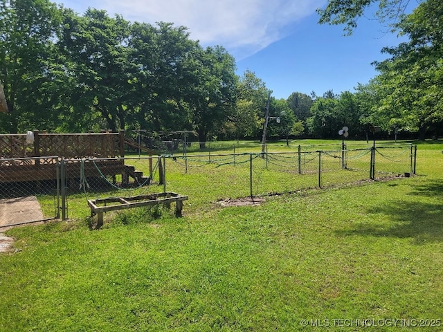 view of yard with fence