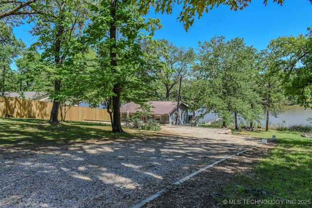 view of yard with fence