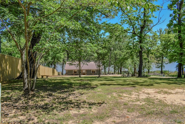 view of yard with fence