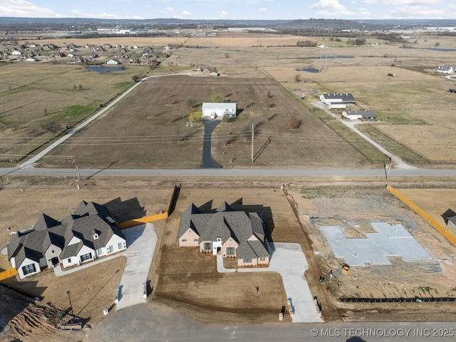 aerial view with a rural view