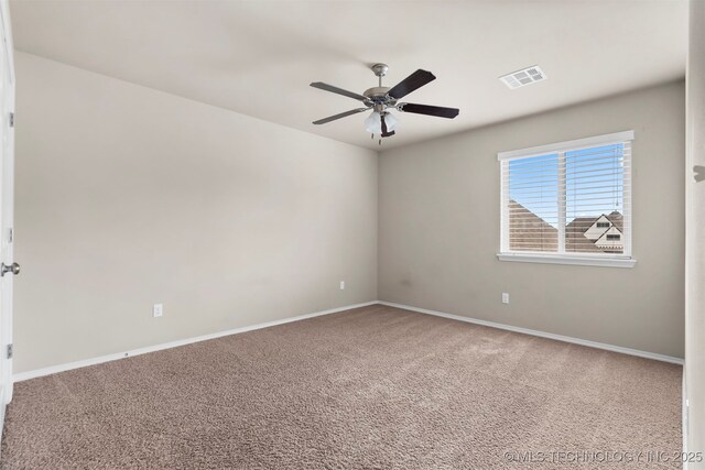 7056 E 124th St S, Bixby, OK 74008 - empty room with ceiling fan, carpet flooring, and baseboards