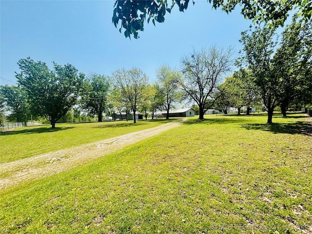 view of property's community featuring a lawn