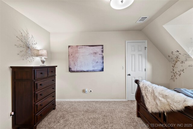 12330 S Ash Ave, Jenks, OK 74037 - bedroom featuring light carpet, vaulted ceiling, and baseboards