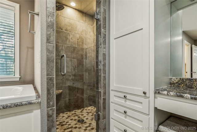 21083 Stick Ross Mountain Rd, Tahlequah, OK 74464 - full bathroom with a stall shower and vanity