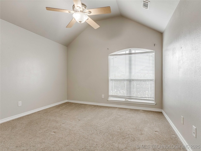 12520 S Birch Ave, Jenks, OK 74037 - empty room with carpet floors, healthy amount of natural light, lofted ceiling, and ceiling fan