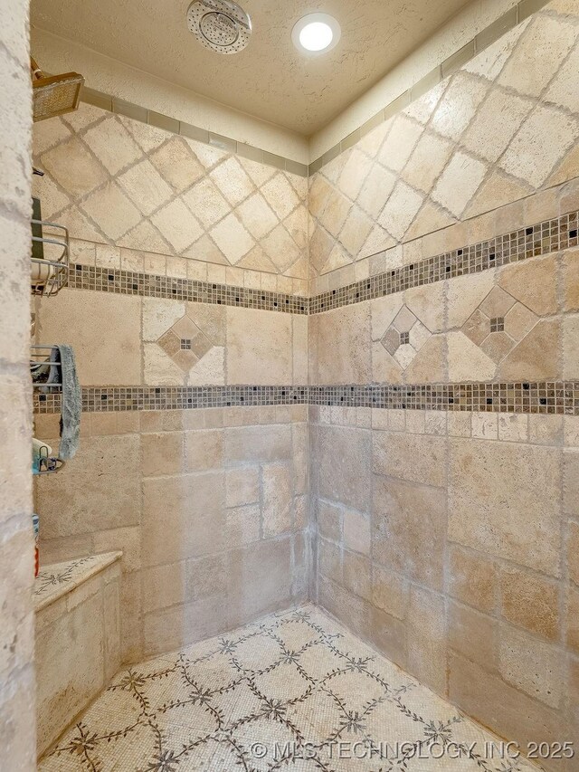 21125 State Highway 99 S, Stonewall, OK 74871 - bathroom with recessed lighting and tiled shower