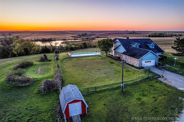 2445 E 156th St N, Skiatook, OK 74070 - drone / aerial view with a rural view