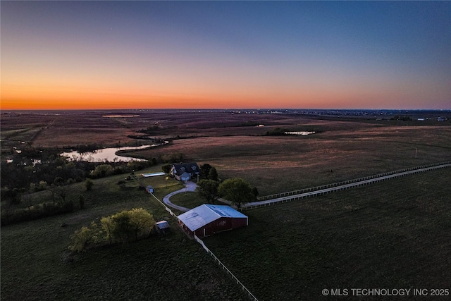 2445 E 156th St N, Skiatook, OK 74070 - aerial view at dusk with a rural view