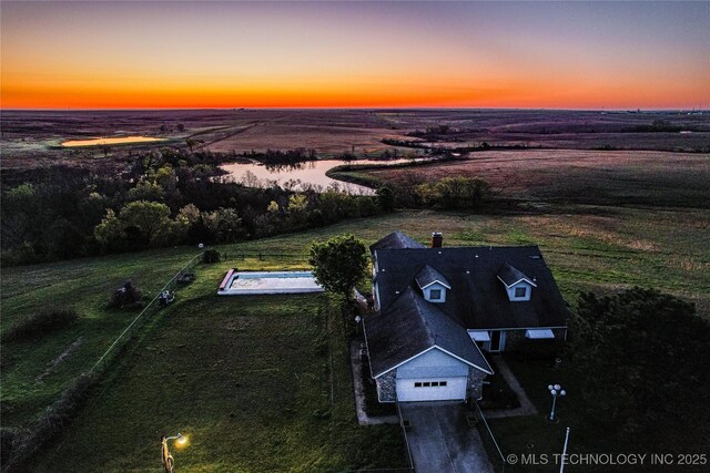 2445 E 156th St N, Skiatook, OK 74070 - drone / aerial view with a water view