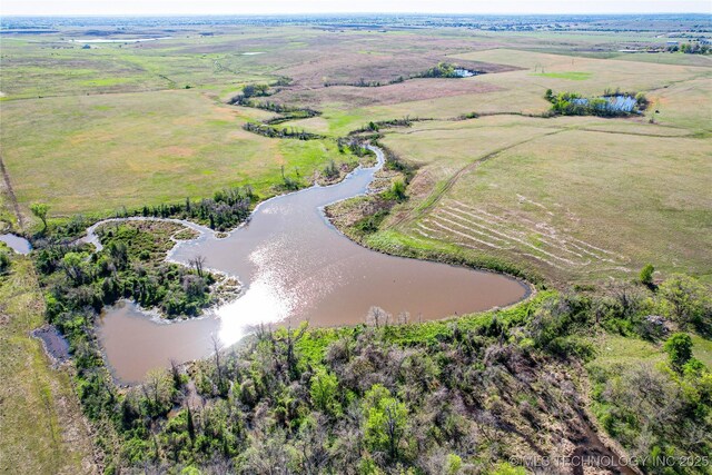 2445 E 156th St N, Skiatook, OK 74070 - bird's eye view with a water view and a rural view
