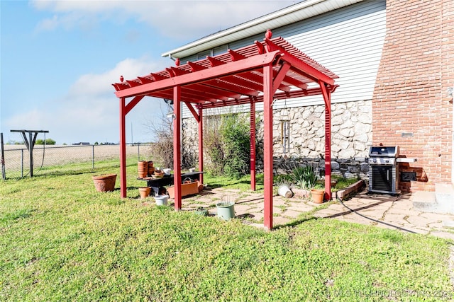 2445 E 156th St N, Skiatook, OK 74070 - view of yard with fence and a pergola