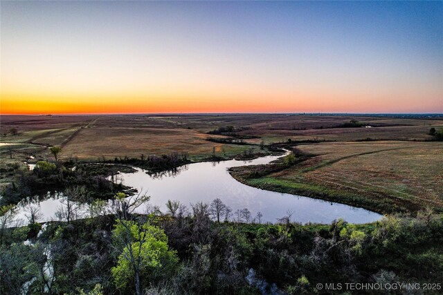 2445 E 156th St N, Skiatook, OK 74070 - birds eye view of property with a rural view and a water view