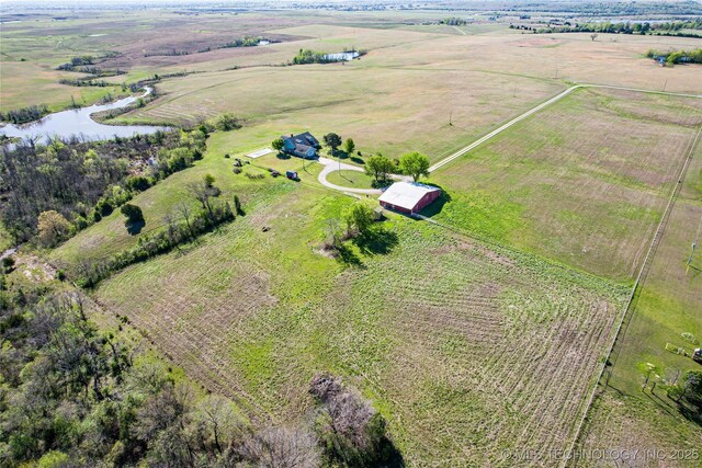 2445 E 156th St N, Skiatook, OK 74070 - bird's eye view with a rural view and a water view