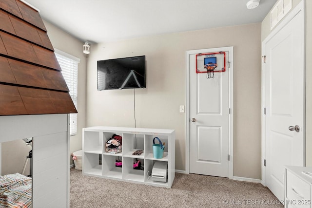 7201 S Joshua Ave, Broken Arrow, OK 74011 - playroom with baseboards, visible vents, and carpet flooring