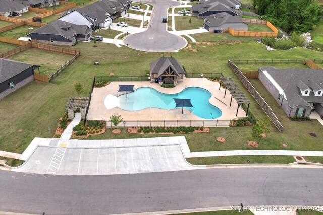 7201 S Joshua Ave, Broken Arrow, OK 74011 - birds eye view of property with a residential view