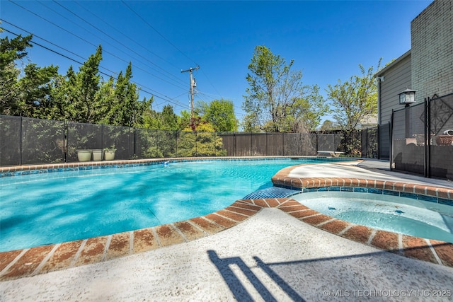 3334 S Wheeling Ave, Tulsa, OK 74105 - view of pool featuring fence, a patio, an in ground hot tub, and a fenced in pool