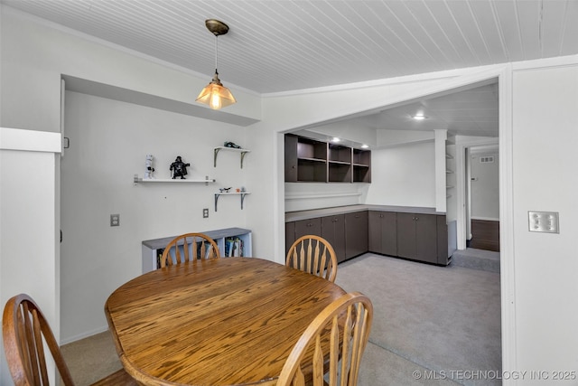 3334 S Wheeling Ave, Tulsa, OK 74105 - dining room featuring wooden ceiling and light carpet